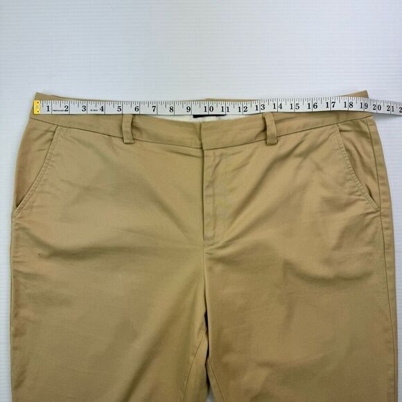 Lands End Womens 16 Pants Mid Rise Straight Leg Chino Crop Pants Tan Khaki - Picture 7 of 11